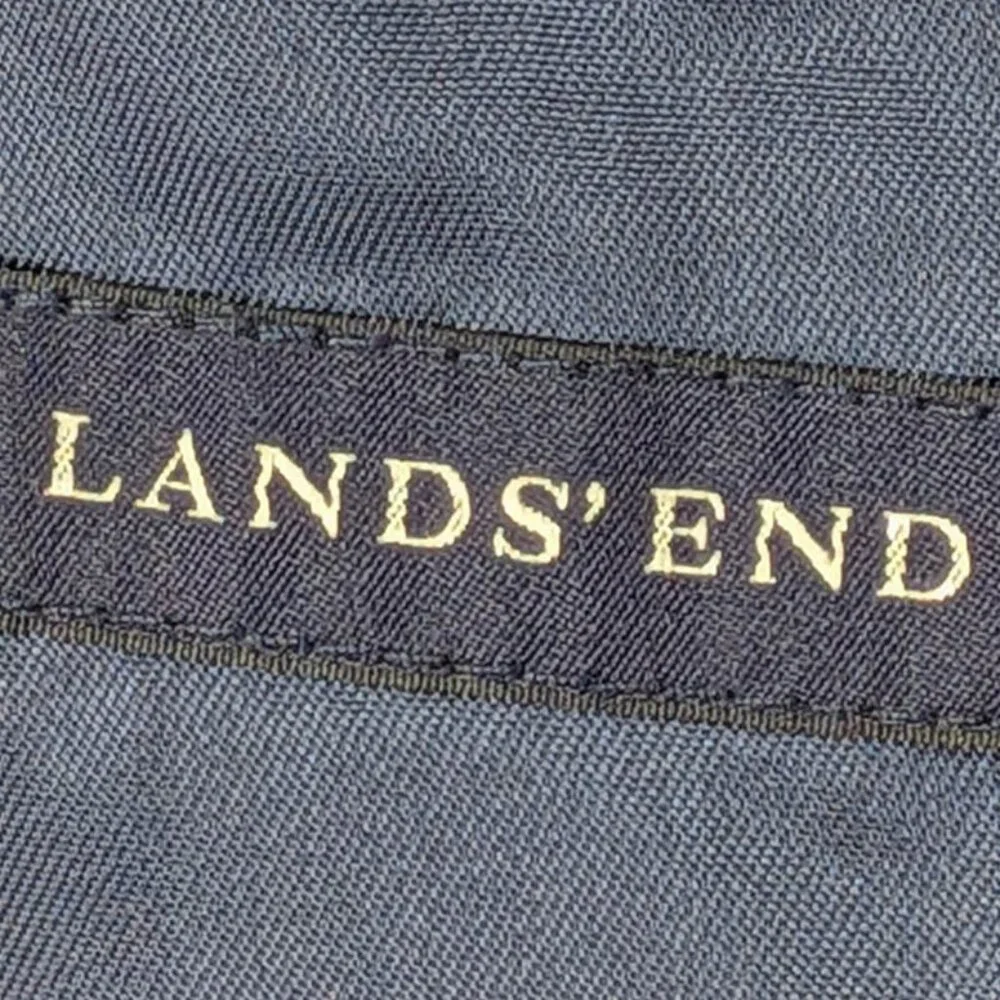 Lands' End 100% Wool Blazer Sport Coat Mens 48R Navy Traditional Preppy Academia